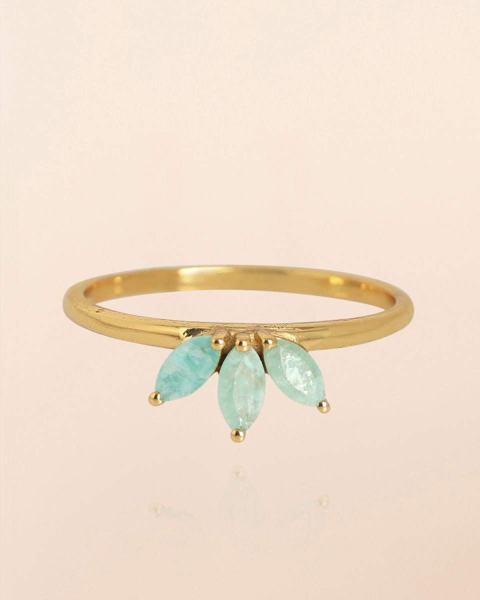 muja juma Triton Ring Amazonite  3 Marquise - Precious Sparkle