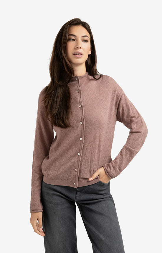 YAYA Cardigan with High Neckline Blush Pink - Precious Sparkle