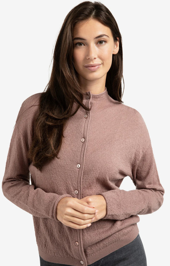 YAYA Cardigan with High Neckline Blush Pink - Precious Sparkle