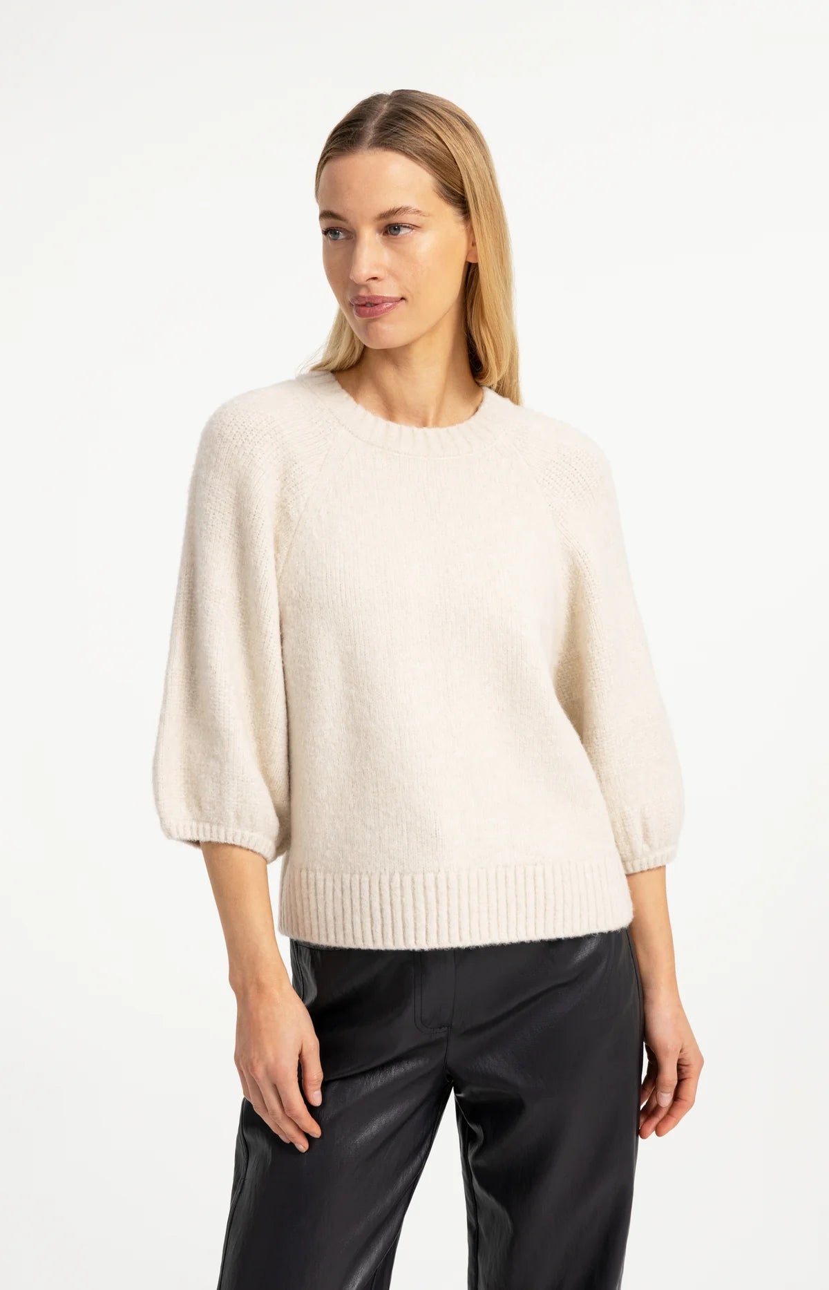 Yaya Knitted Sweater with Balloon Sleeves
