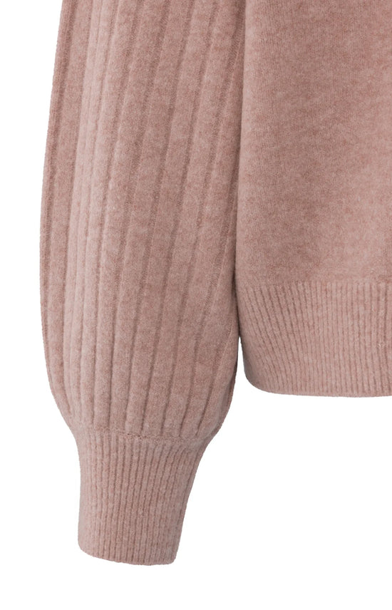 YAYA Crew Jumper with Ribbed Sleeves Blush Pink - Precious Sparkle