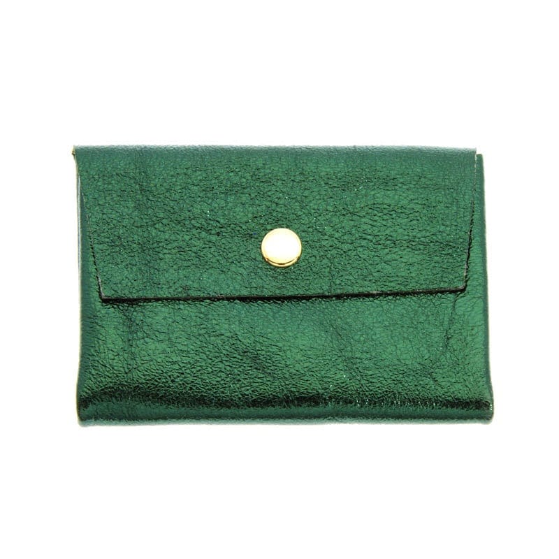 Les Cleias Accessories Forest Green Les Cleias Metallic Leather Coin Purse