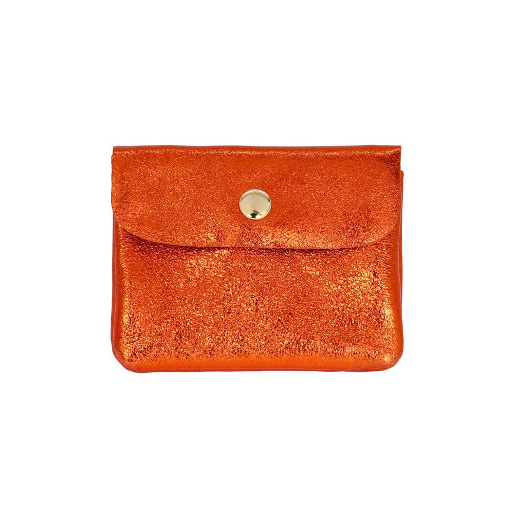 Les Cleias Accessories Orange Les Cleias Metallic Leather Coin Purse