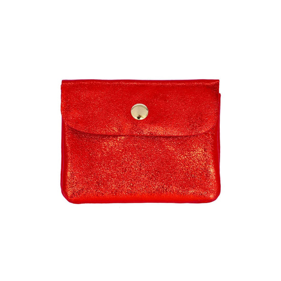 Les Cleias Accessories Red Les Cleias Metallic Leather Coin Purse