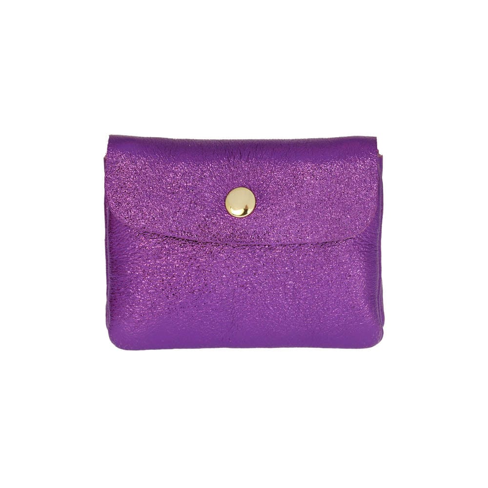 Les Cleias Accessories Violet Les Cleias Metallic Leather Coin Purse