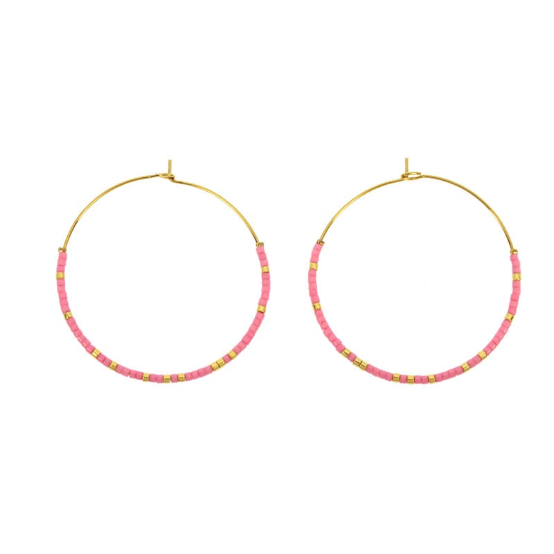 Les Cleias Jewellery Les Cleias Armelle Poink Hoop Earrings