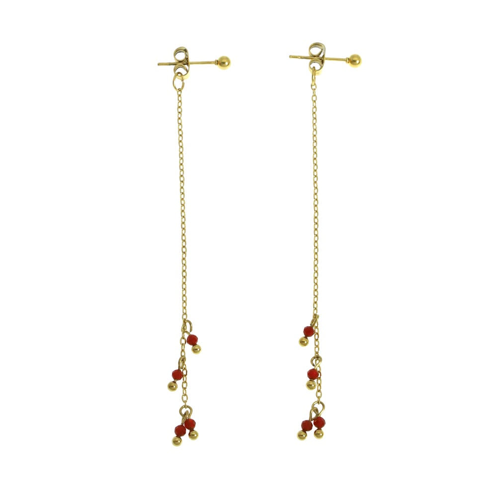 Les Cleias Jewellery Les Cleias Eloise Long Earrings Red