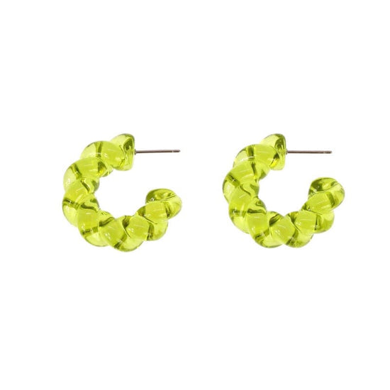 Les Cleias Jewellery Les Cleias Jelly Twist Apple Green Earrings