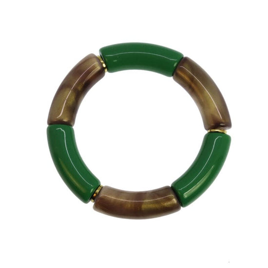 Les Cleias Jewellery Les Cleias Lithos Resin Bangle Green-Brown