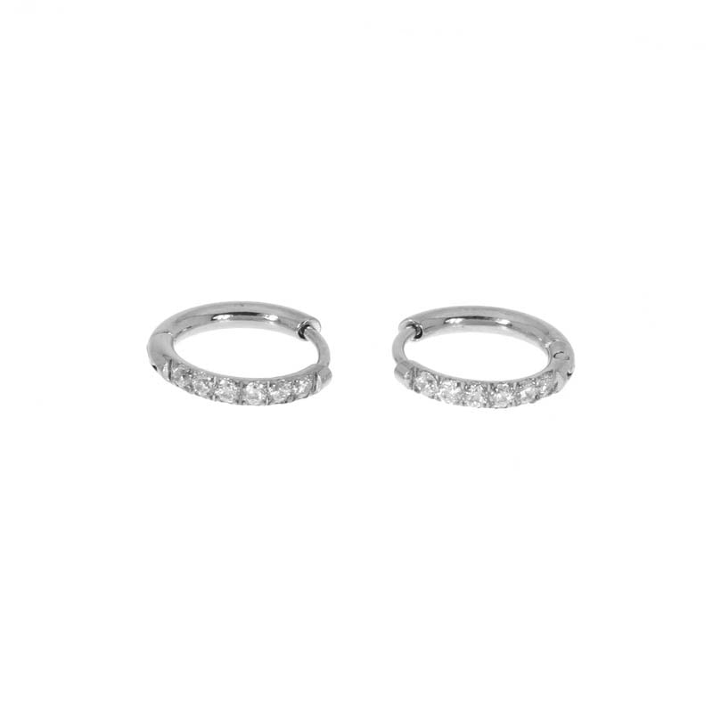 Les Cleias Jewellery Les Cleias Vickie Steel Hoop Earrings