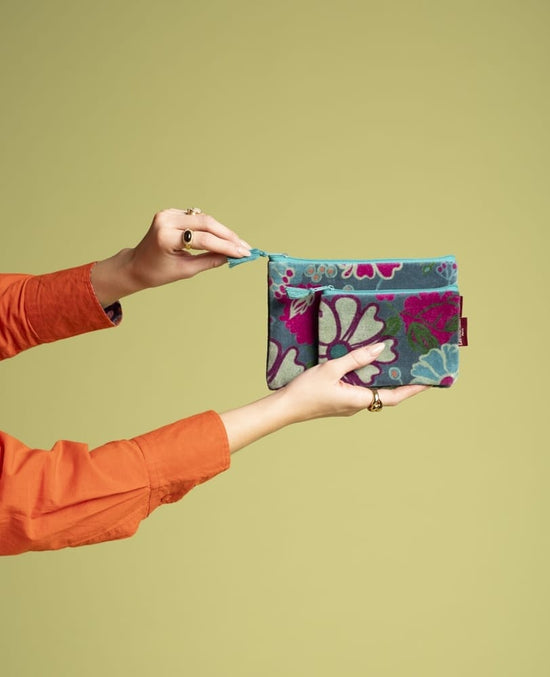 Les Touristes Accessories Les Touristes Small Purse Cosmos Teal Velvet
