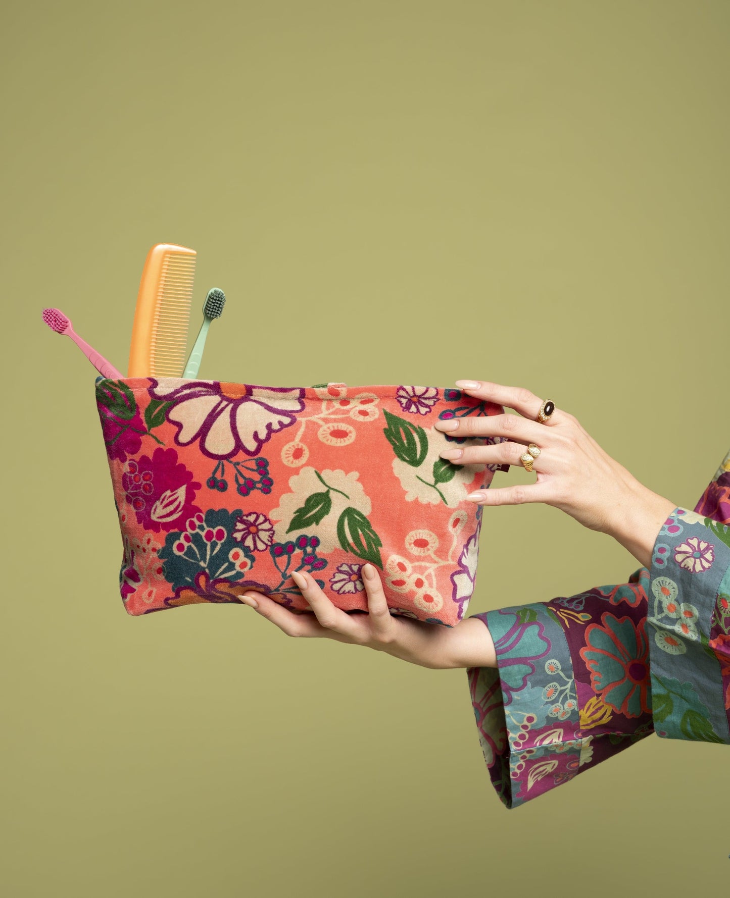 Les Touristes Accessories Les Touristes Washbag XL Cosmos Coral