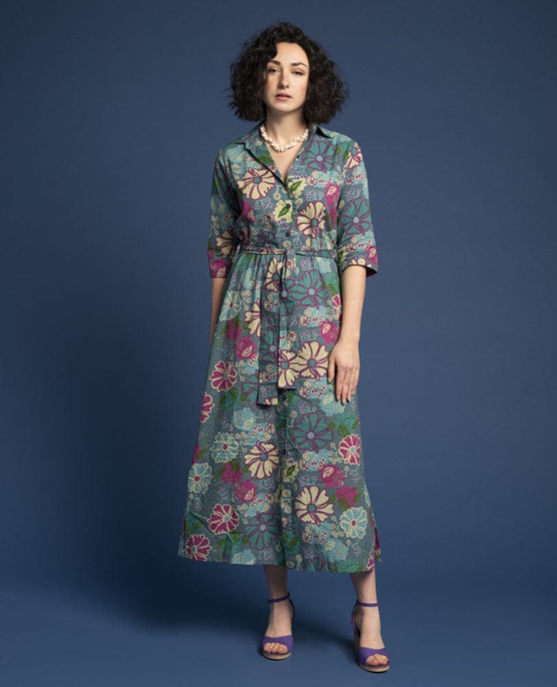 Les Touristes Fashion Les Touristes Bari Dress Long Cosmos Teal