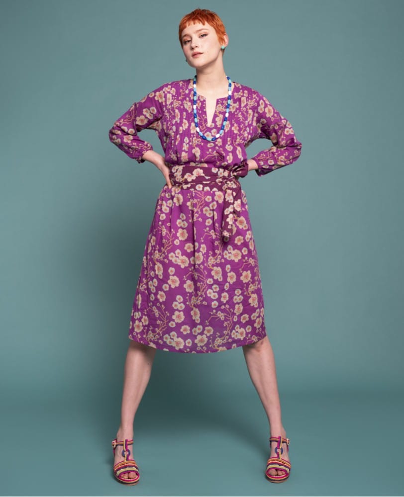 Les Touristes Fashion Les Touristes Capi Long Dress Blossom Purple