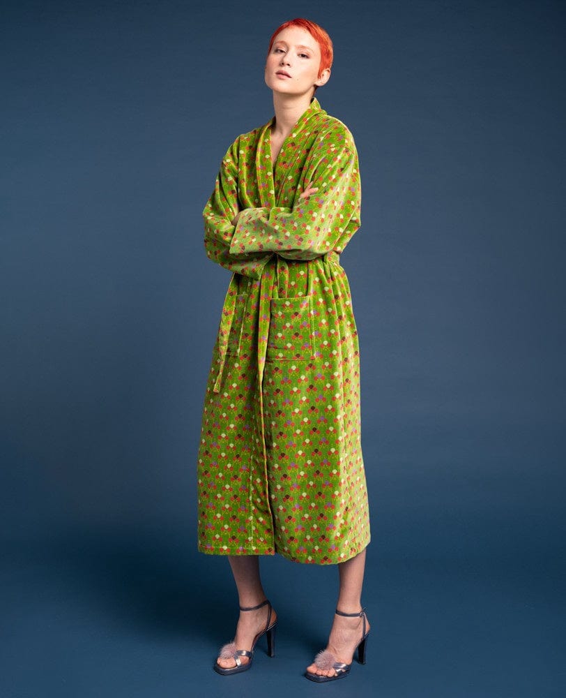 Les Touristes Fashion Les Touristes Velvet Dressing Gown Tara New Green