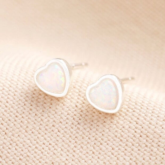 Lisa Angel Jewellery Lisa Angel Opal Heart Stud Earrings