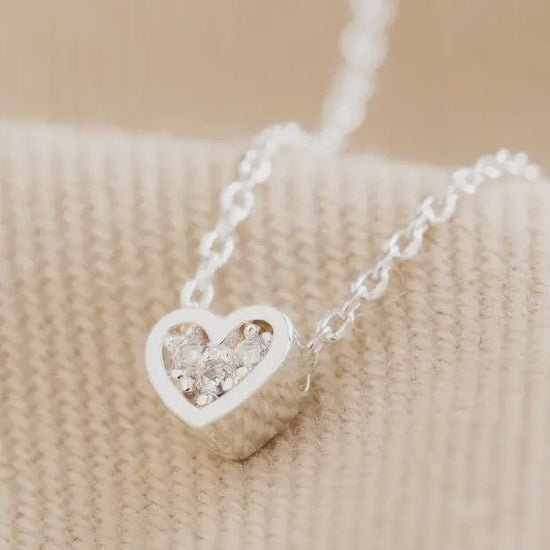 Lisa Angel Jewellery Lisa Angel Tiny Crystal Heart Pendant Necklace
