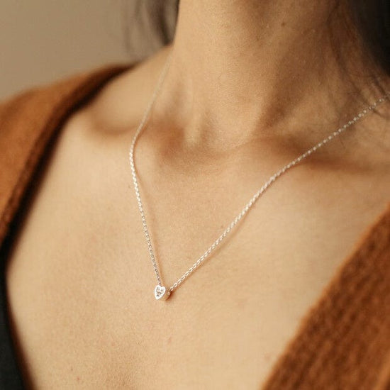 Lisa Angel Jewellery Lisa Angel Tiny Crystal Heart Pendant Necklace