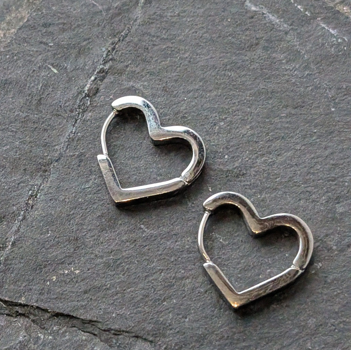 Lomina Jewellery Silver Heart Shaped Hoop Earrings