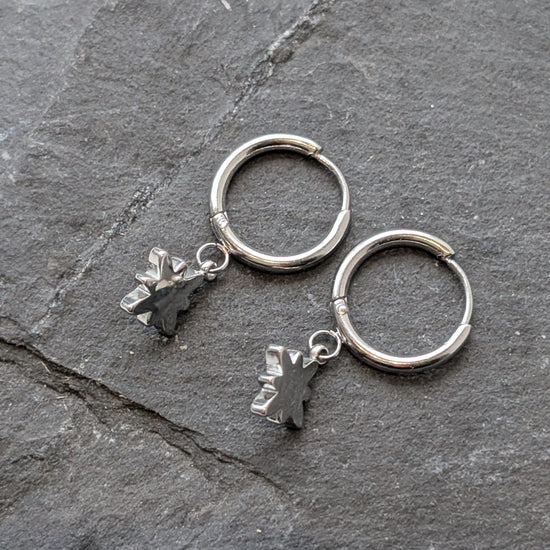 Lomina Jewellery Silver Northern Star Hoop Earrings