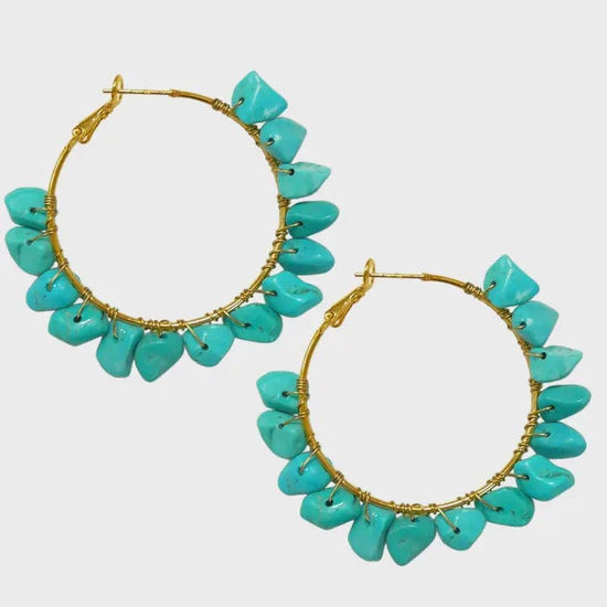 Lotusfeet Jewellery Lotusfeet Chips Hoop Earrings Turquoise