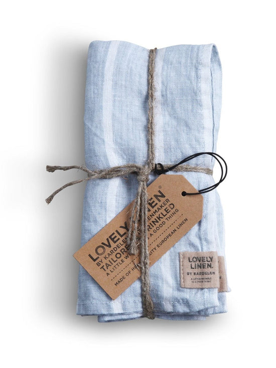 Lovely Linen Homewares Lovely Linen Misty Napkins Stripe Sky