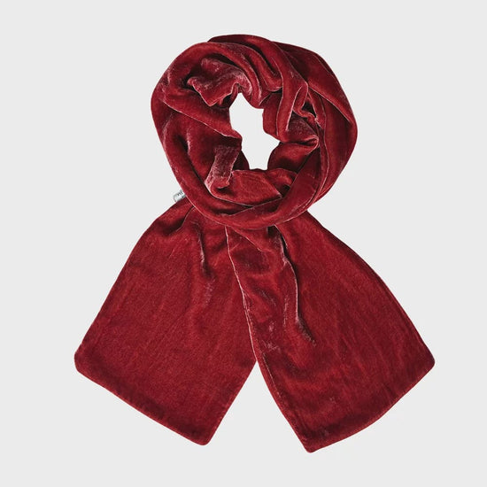 Lua Accessories Earth Red Lua Velvet Plain Colour Scarf (many colours)