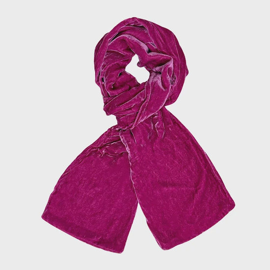 Lua Accessories Pink Lua Velvet Plain Colour Scarf (many colours)