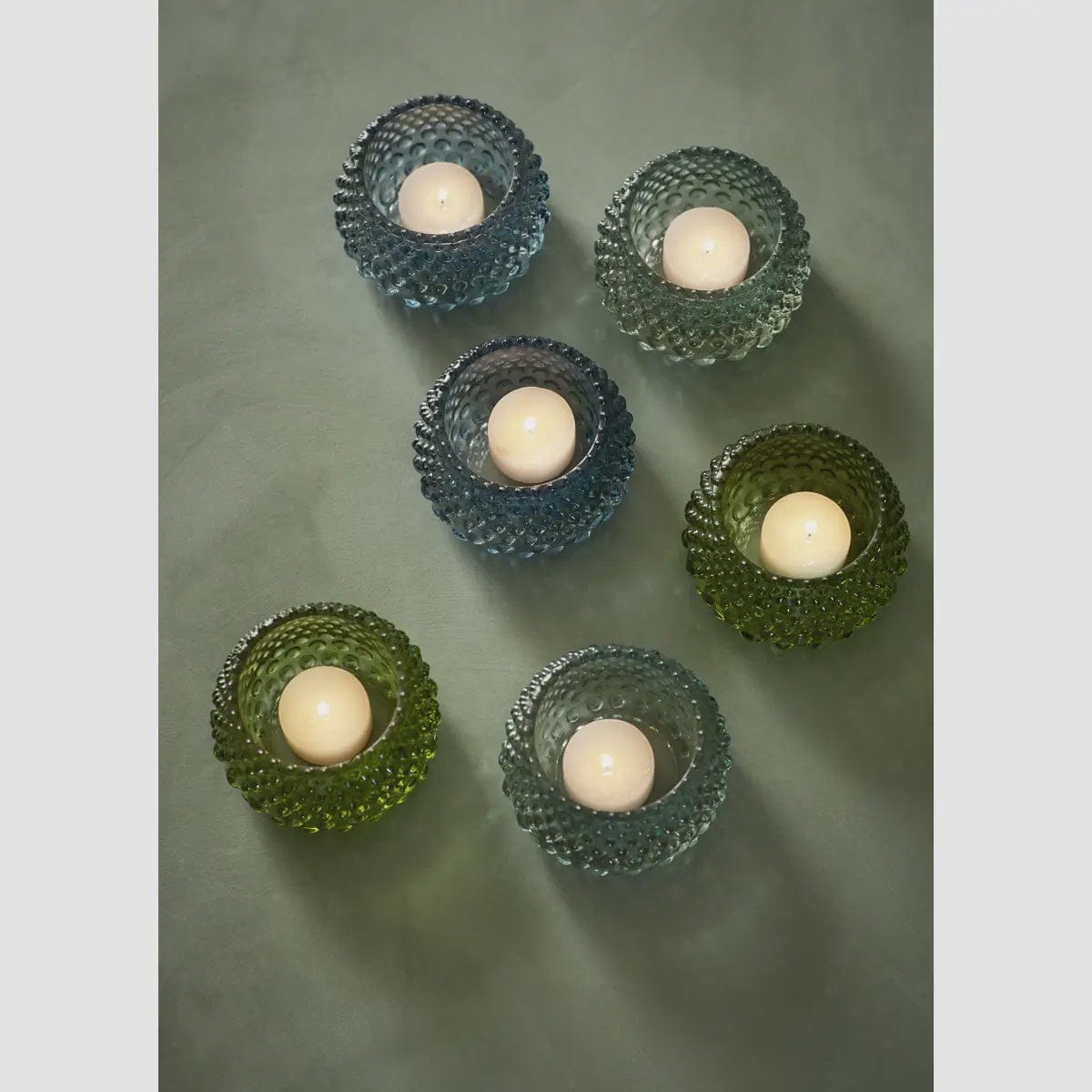 Madam Stoltz Homewares Madam Stoltz Cool Coloured Glass Votive