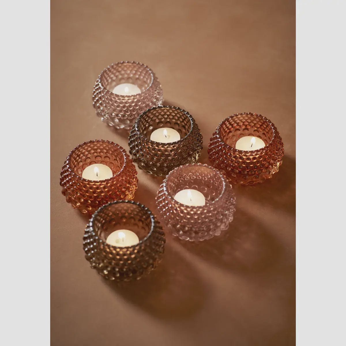 Madam Stoltz Homewares Madam Stoltz Warm Coloured Glass Votive