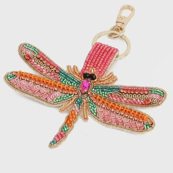 My Doris Jewellery My Doris Beaded Pink Dragonfly Keyring