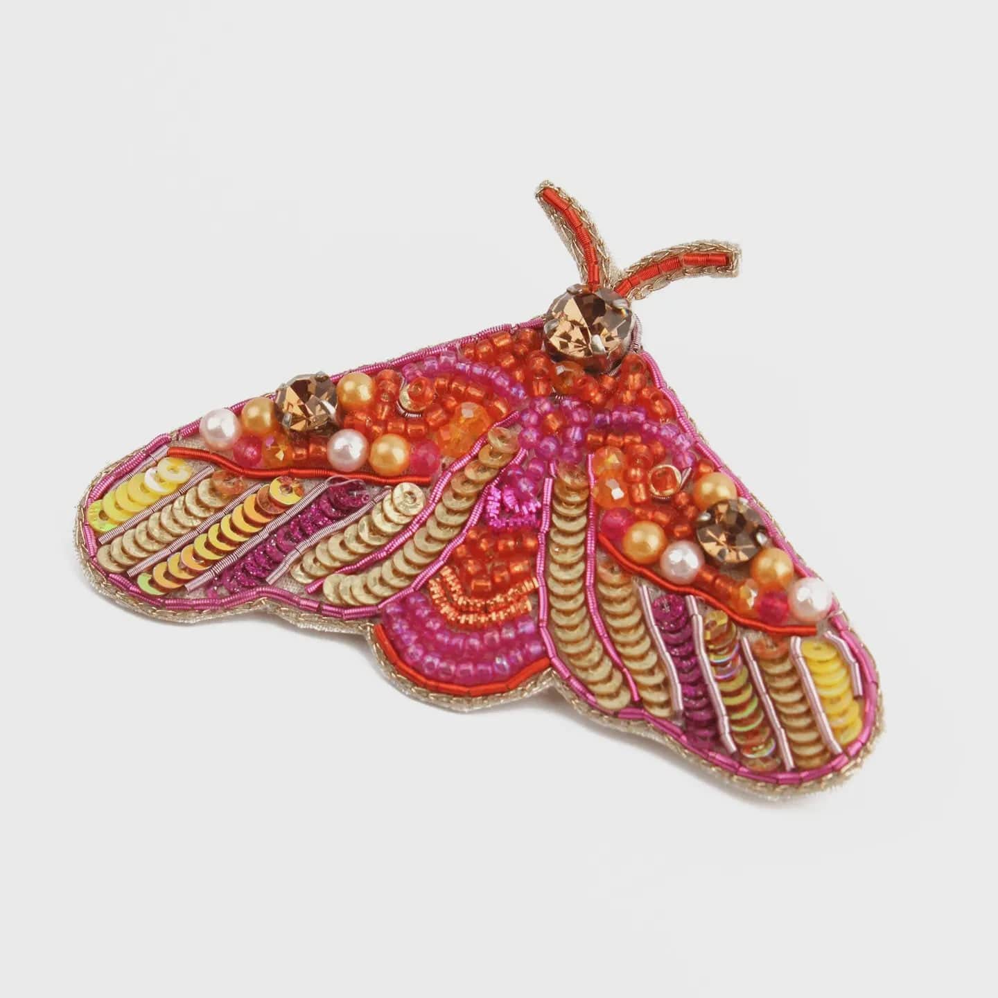 My Doris Jewellery My Doris Orange Moth Brooch