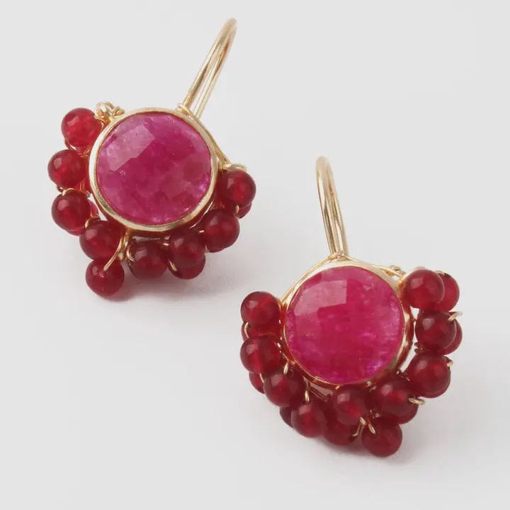 My Doris Jewellery My Doris Pink Quartz Gemstone Hook Earrings