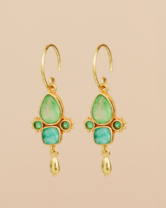 muja juma Ariel Gold Earrings Nefrite 2 - Precious Sparkle