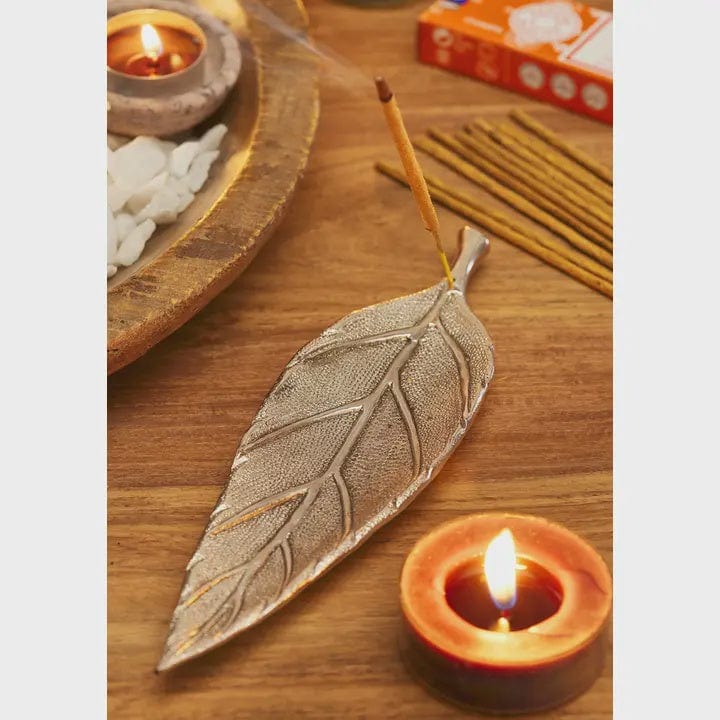 Namaste Homewares Leaf Incense Holder Recycled Aluminium