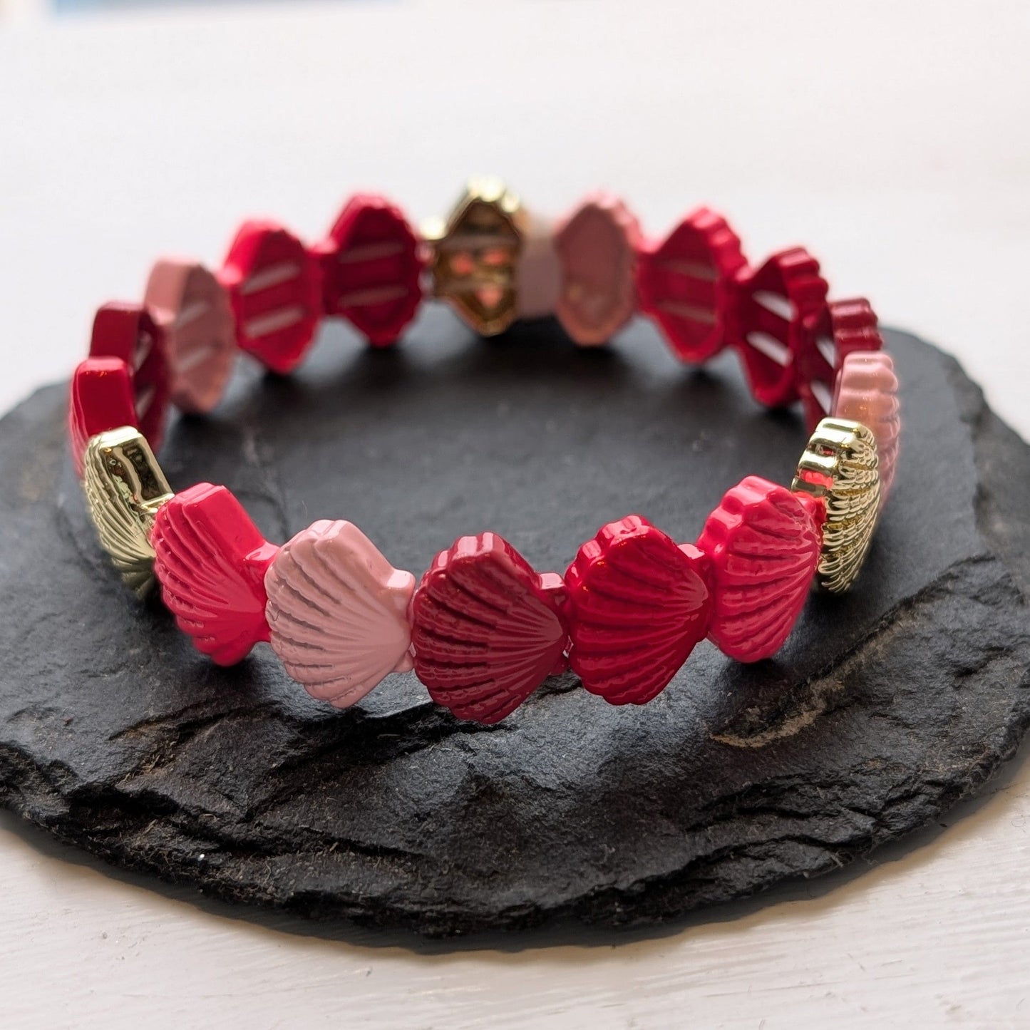 Oclys Jewellery Oclys Pink Shell Stretchy Bracelet