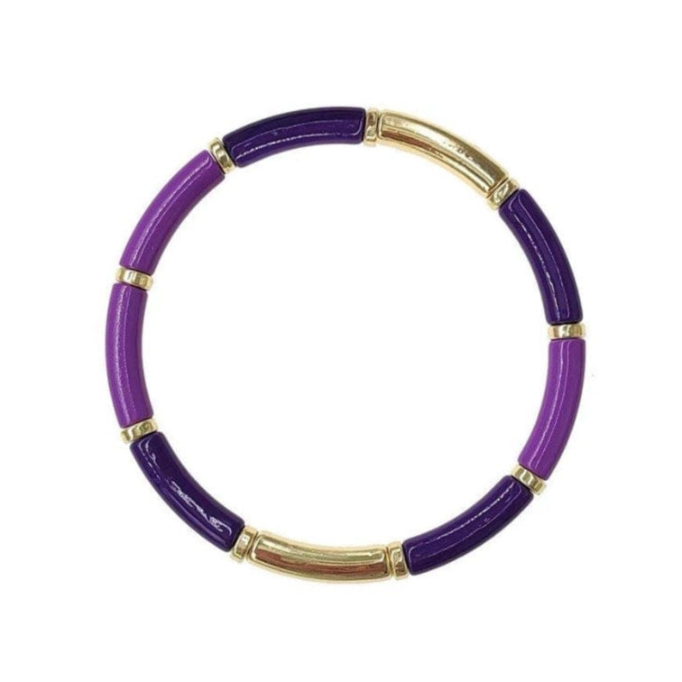 Oclys Jewellery Oclys Purple Gold Stretchy Bracelet Purple