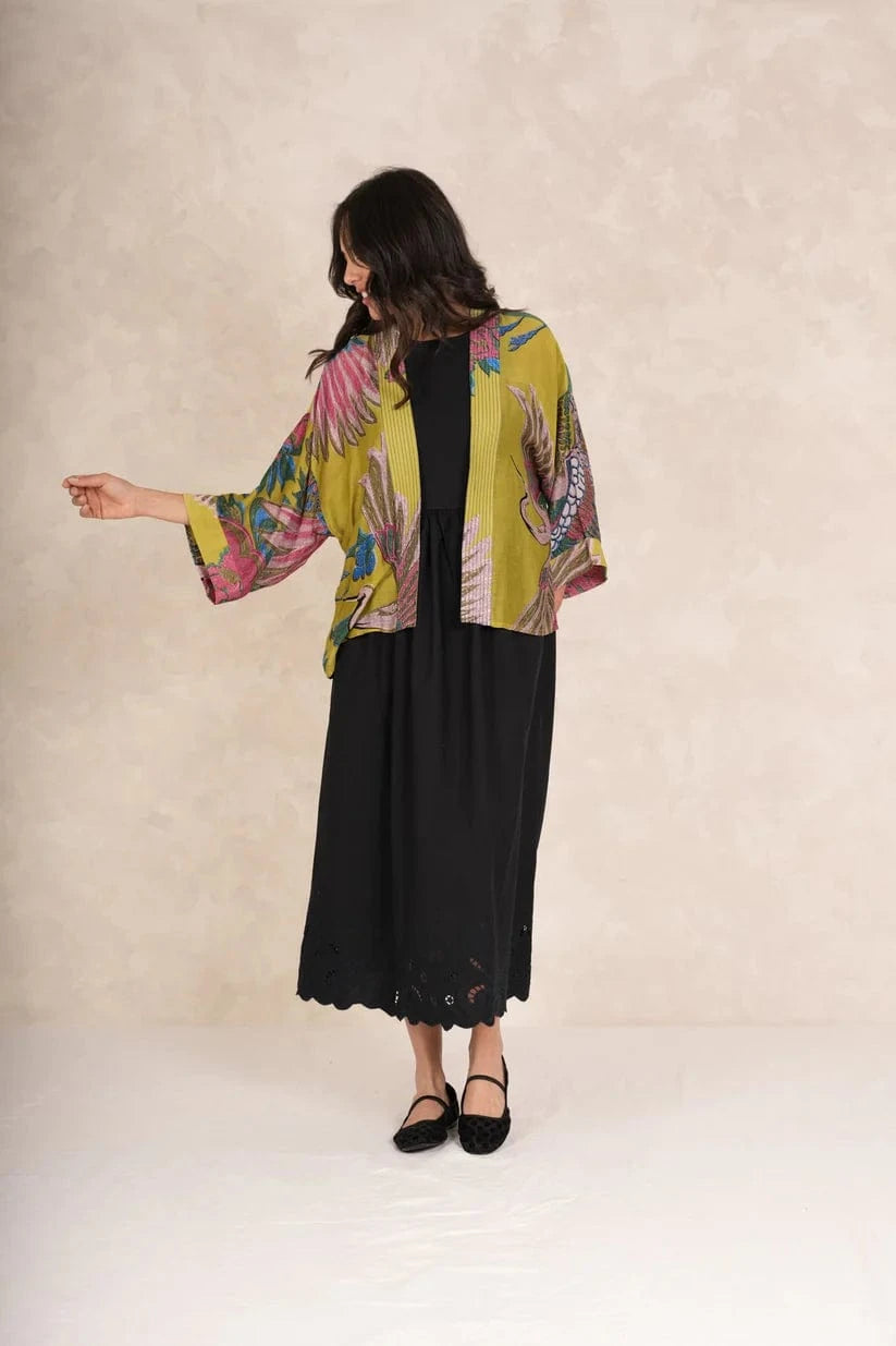 One Hundred Stars Fashion One Hundred Stars Crame Olive Kimono