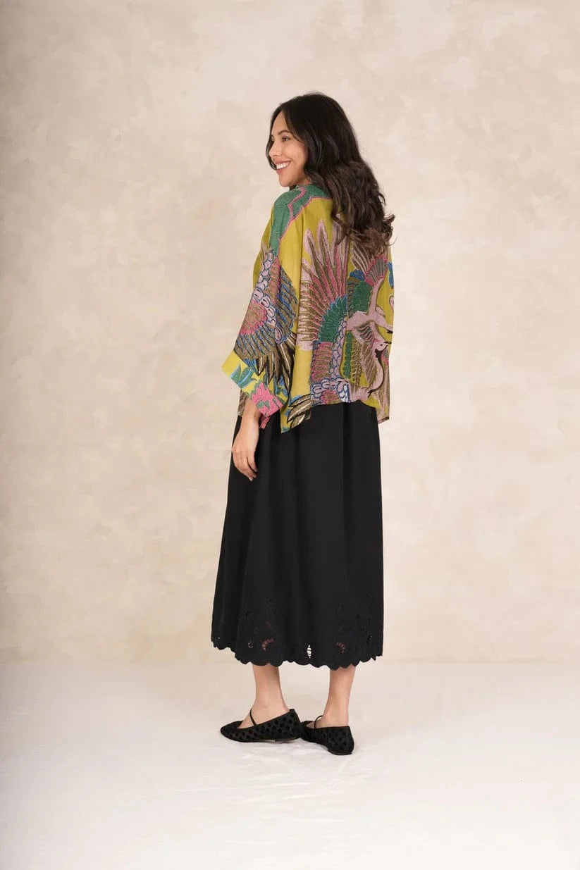 One Hundred Stars Fashion One Hundred Stars Crame Olive Kimono