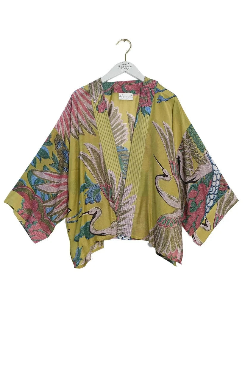 One Hundred Stars Fashion One Hundred Stars Crame Olive Kimono
