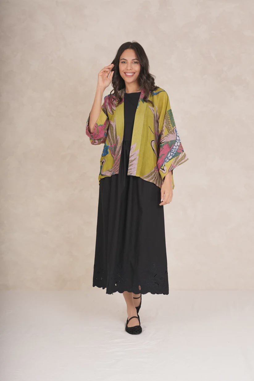 One Hundred Stars Fashion One Hundred Stars Crame Olive Kimono