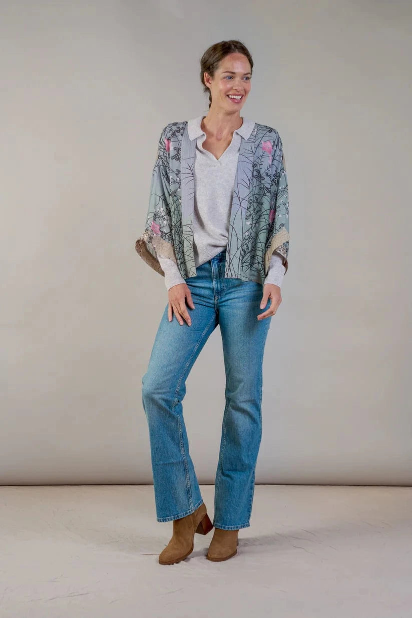 One Hundred Stars Fashion One Hundred Stars Dunes Grey Kimono