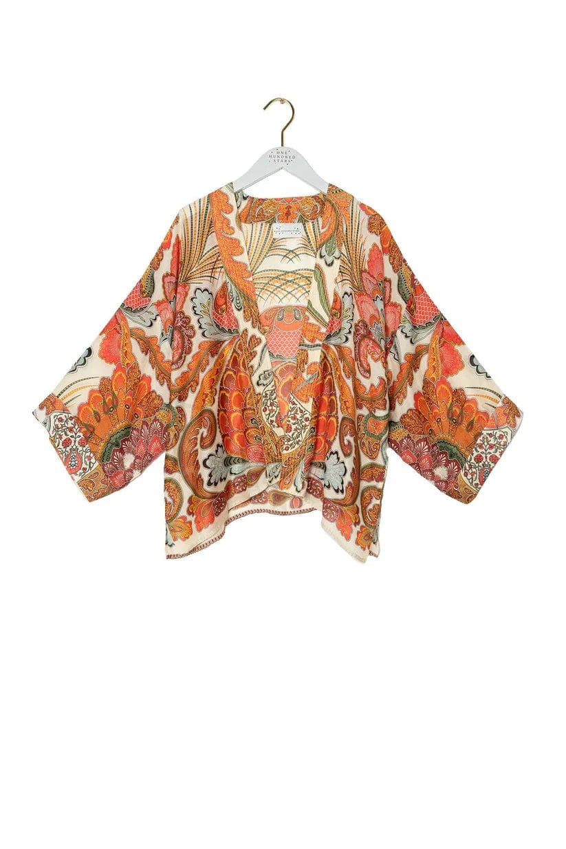 One Hundred Stars Fashion One Hundred Stars Fiesta Orange Kimono