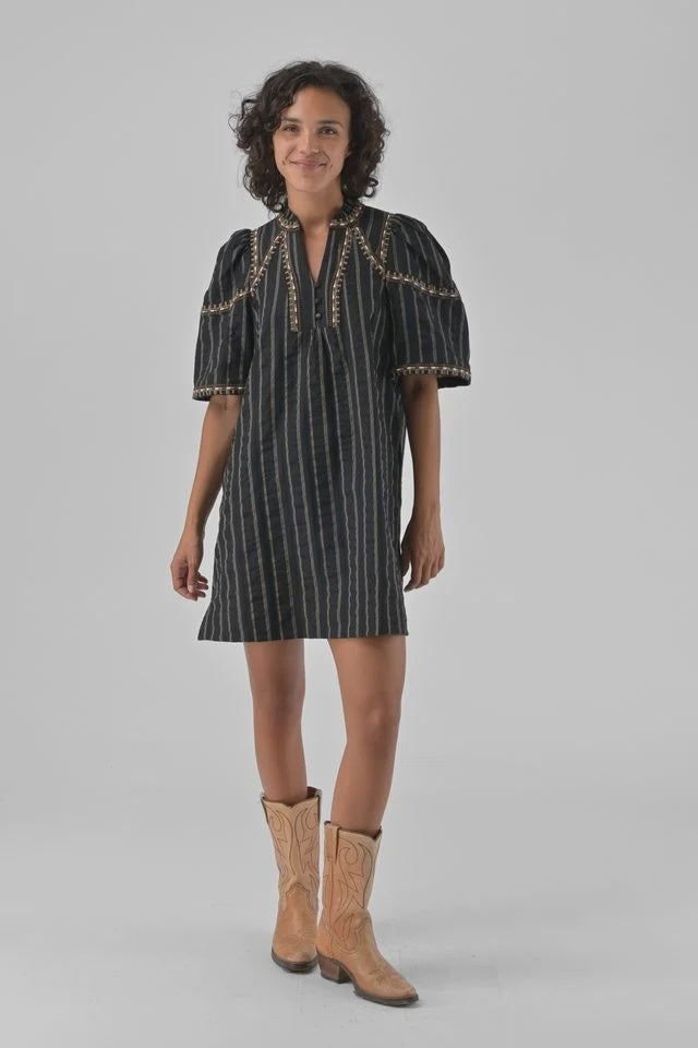 Orfeo Rita Dress Black Stripe