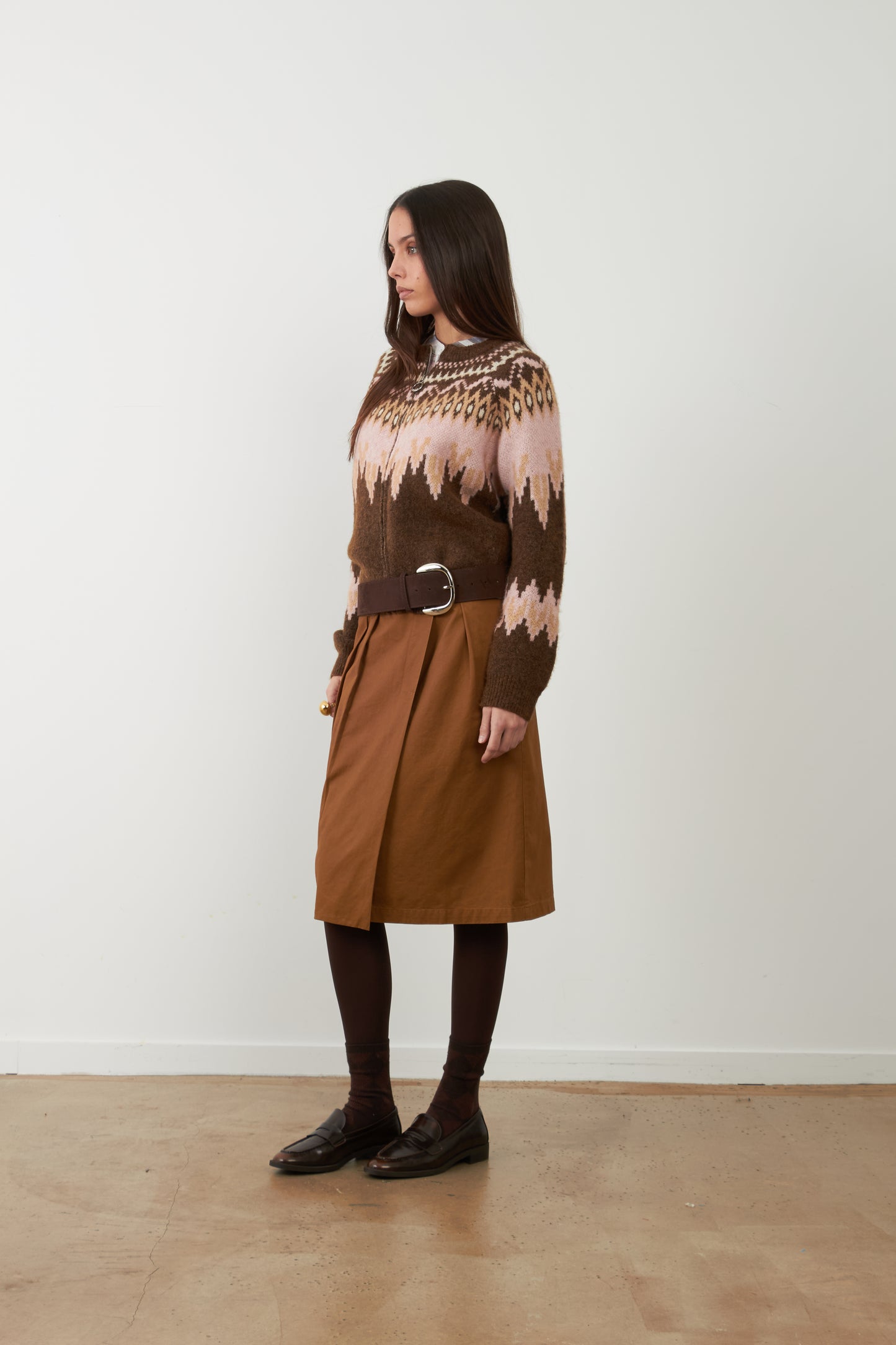 Orfeo Alistair Zipped Cardigan Choco/Rose