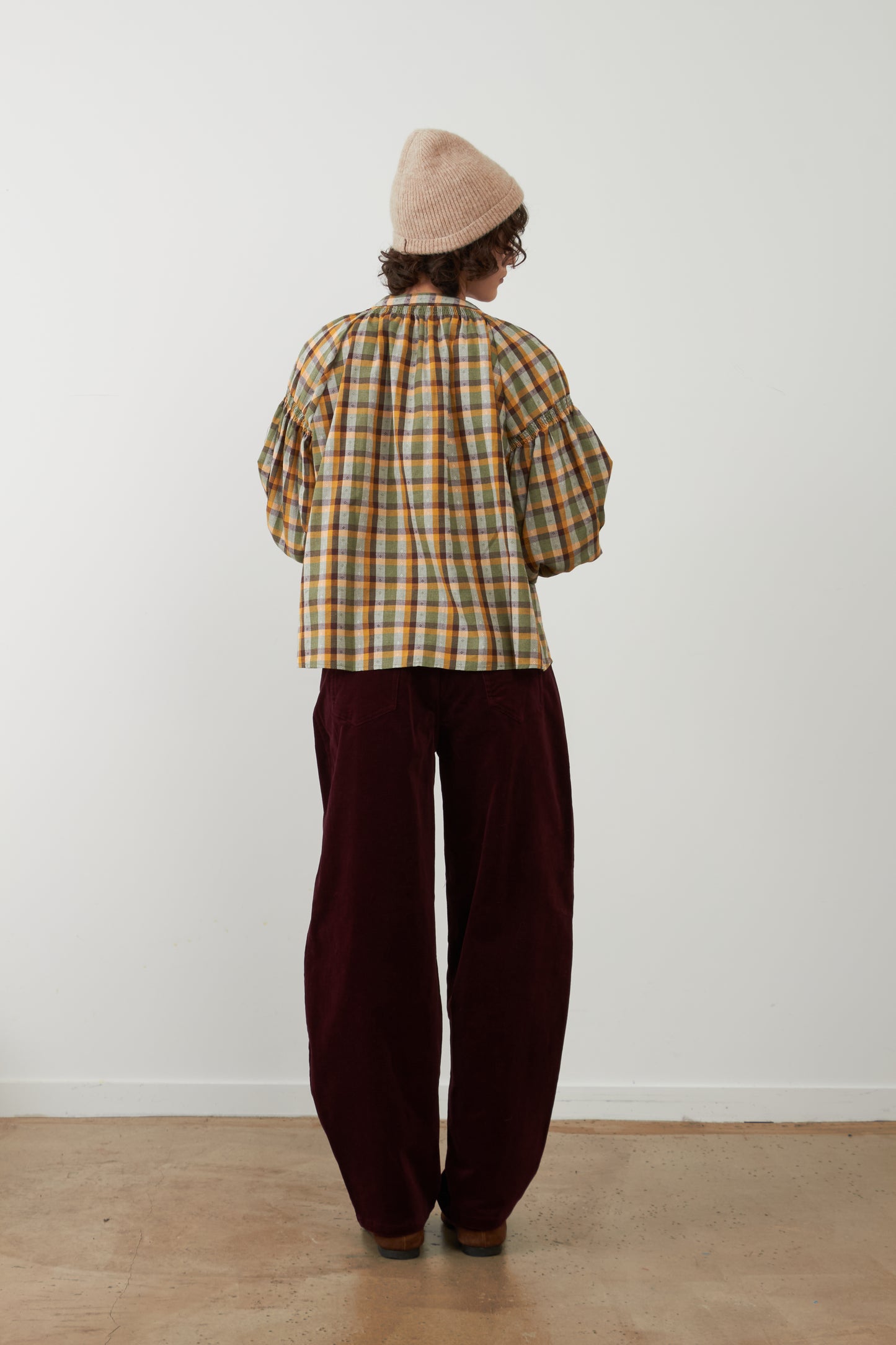 Orfeo Daniele Top Green Chocolate Check