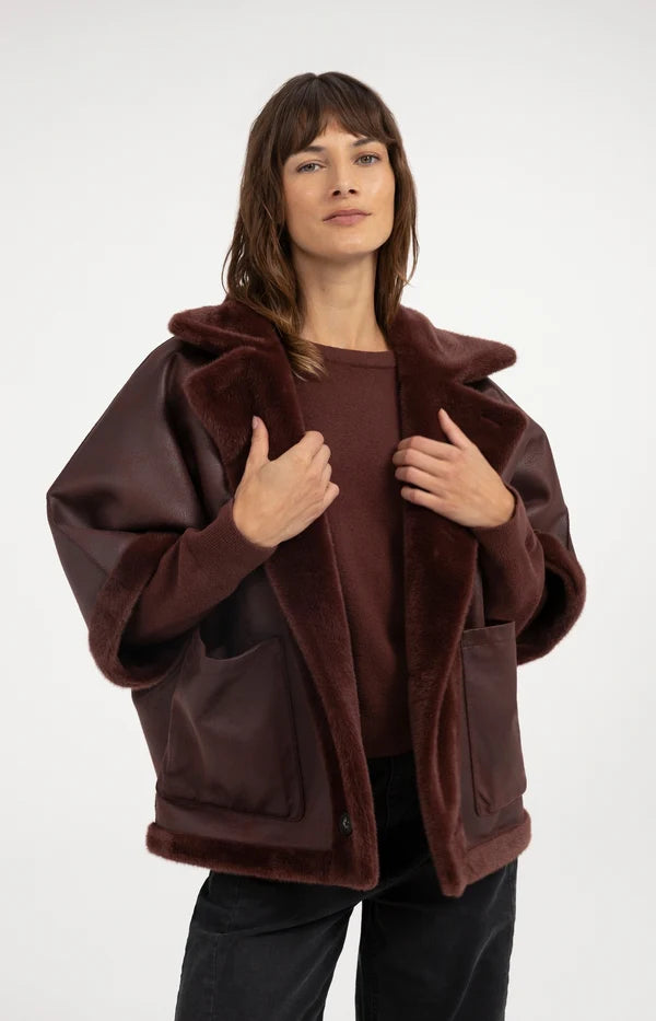 Yaya Oversized Reversible Faux Fur Jacket