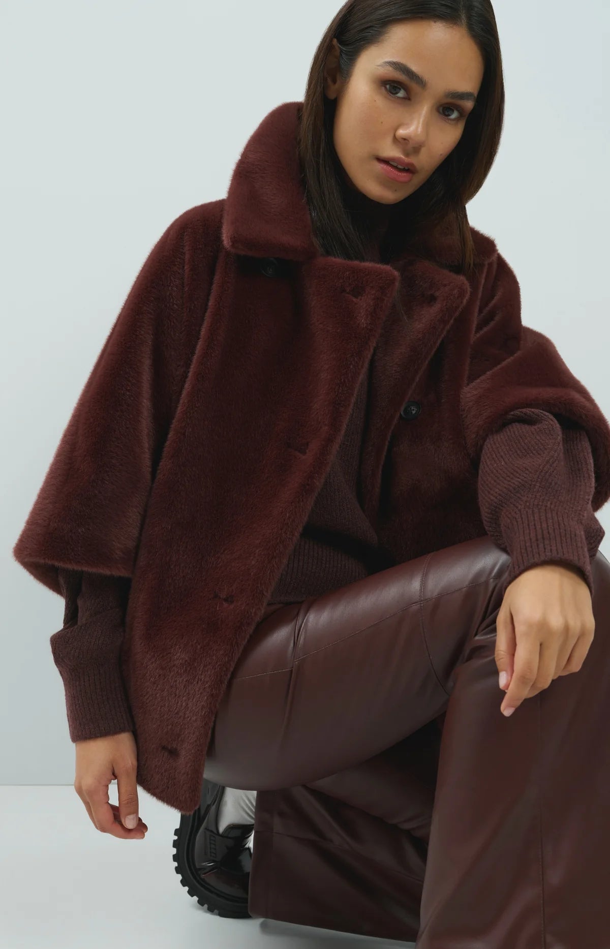 Yaya Oversized Reversible Faux Fur Jacket