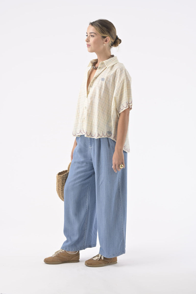 Orfeo Kira Trousers Chambray - Precious Sparkle