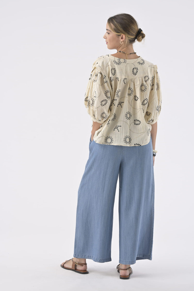 Orfeo Kira Trousers Chambray - Precious Sparkle